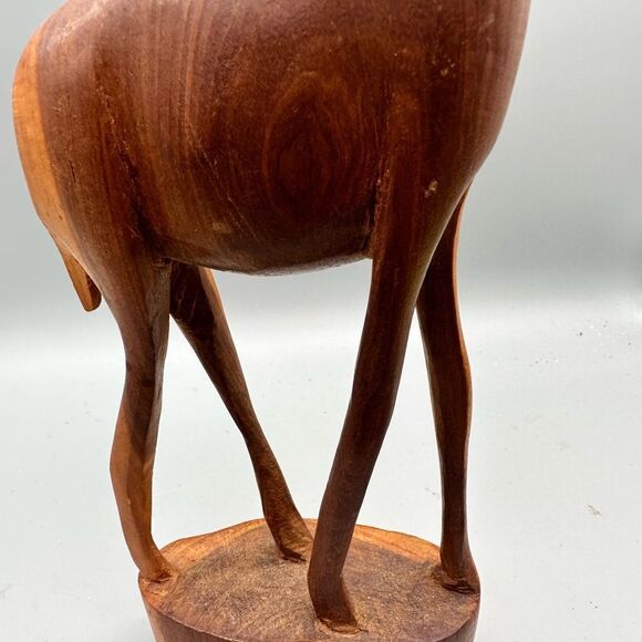 Vintage wooden hand carved antelope decor - Picture 4 of 11